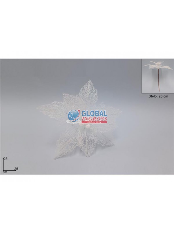 FIORE RETINATO BIANCO 25cm