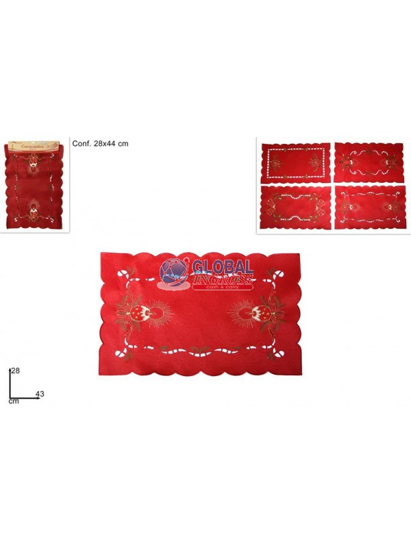 CENTRINO NATALE 43x28 RETTANGOLARE ROSSO