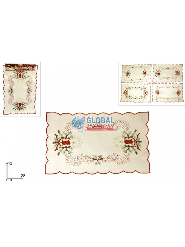 CENTRINO NATALE 43x28 RETTANGOLARE BEIGE