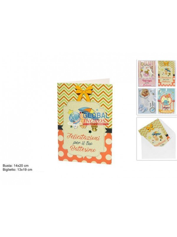 BIGLIETTO BATTESIMO AUGURI 13x19