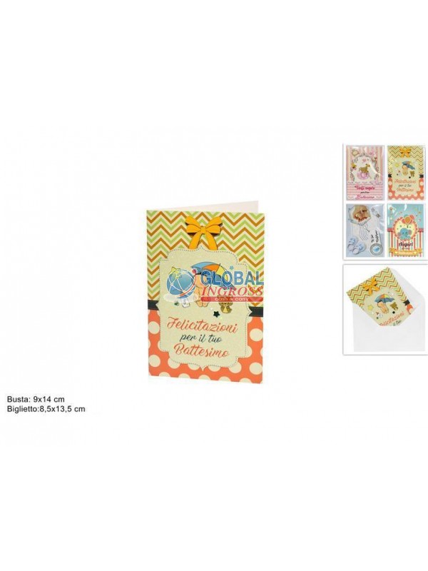 BIGLIETTO BATTESIMO 13x8