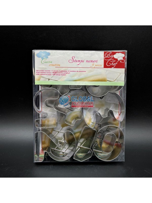 STAMPI NUMERI METALLO 9pz