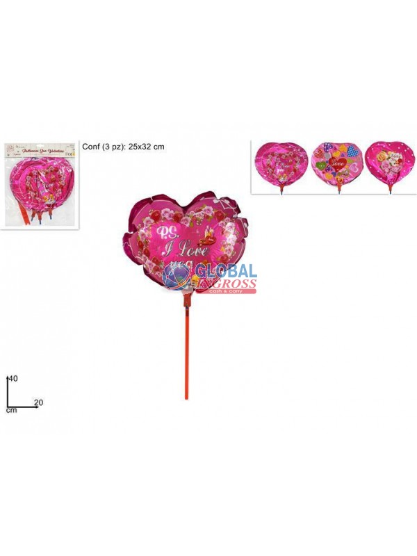 MYLAR CUORI S.VALENTINO3pz