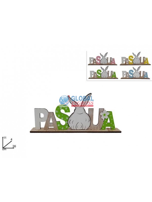 SCRITTA PASQUA LEGNO 11x26cm
