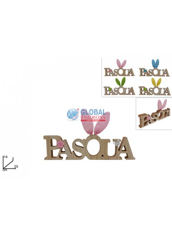 SCRITTA PASQUA LEGNO 14x25cm