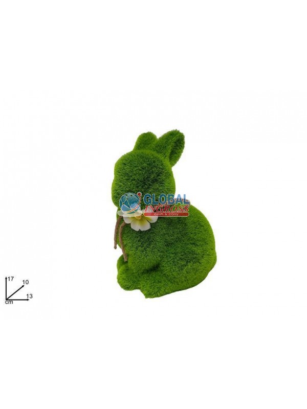CONIGLIO FLOCCATO VERDE17cm
