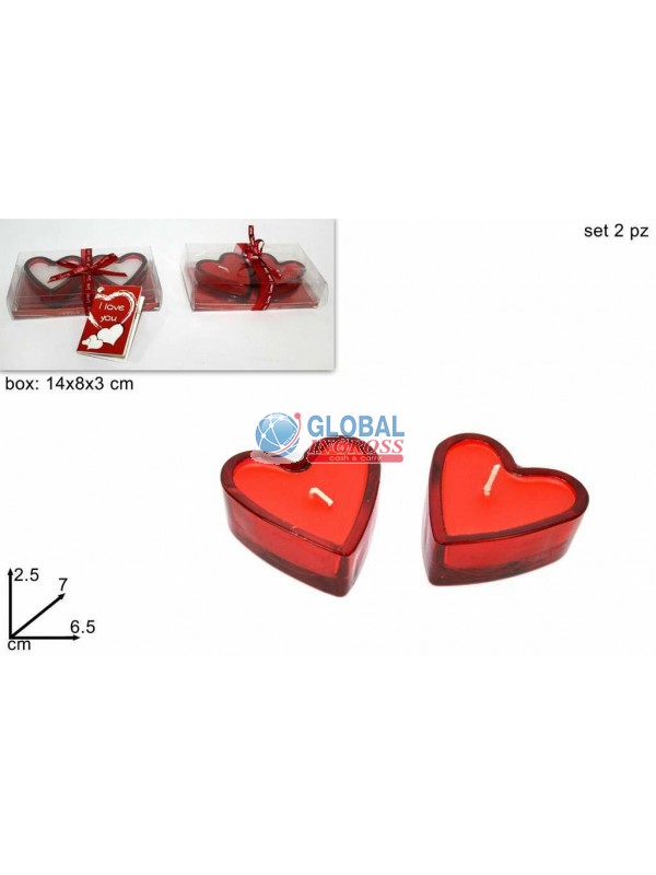 CANDELA CUORI 2PZ