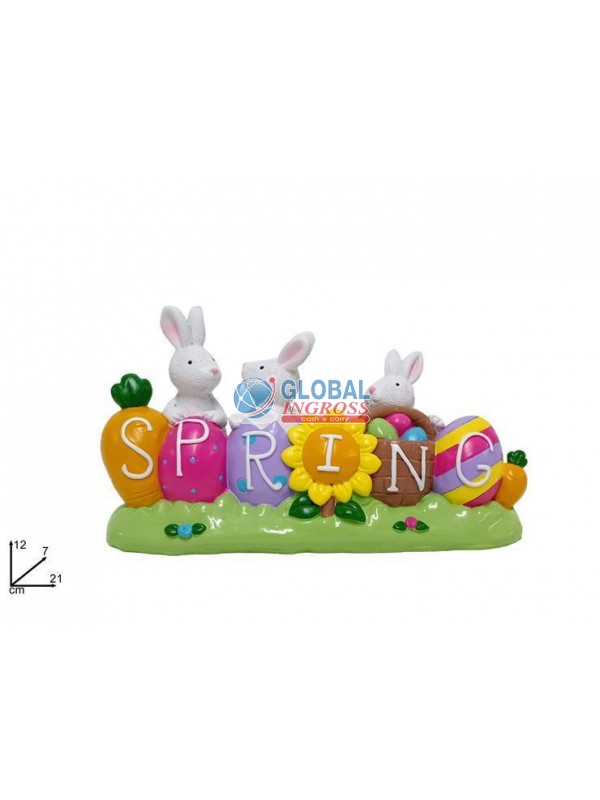 SCRITTA SPRING C/CONIGLI PASQUALI