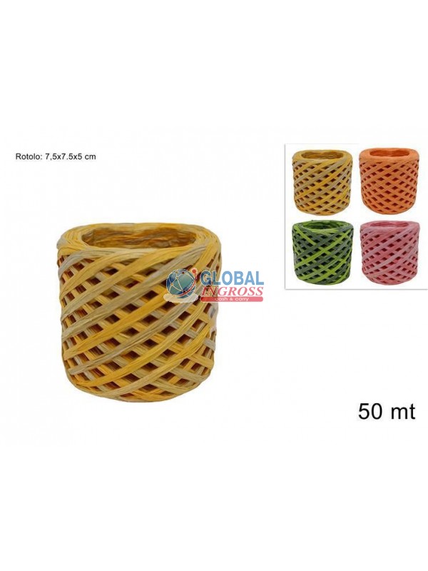 NASTRINO RAFFIA 50mt COL.ASS.