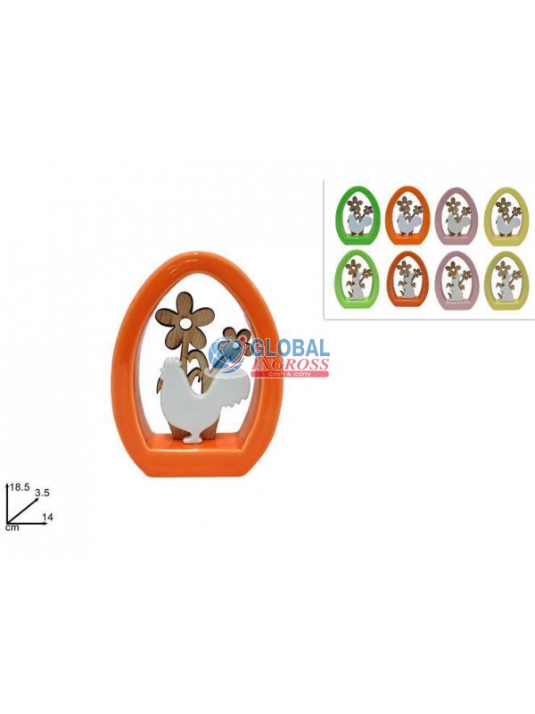 UOVO CERAMICA C/SOGGETTI PASQUA COL.ASS.