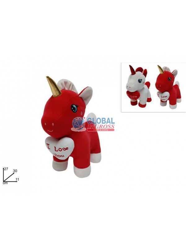 PELUCHE UNICORNO C/CUORE