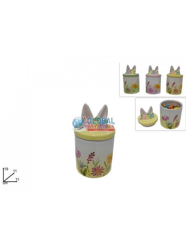 BARATTOLO CERAMICA C/TAPPO ORECCHIE CONIGLIO