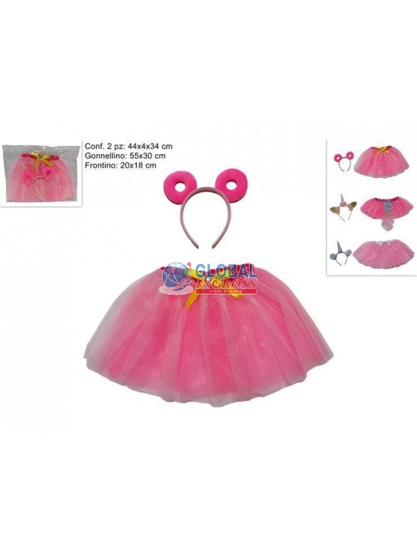 GONNELLINO TULLE ROSA C/FRONTINO