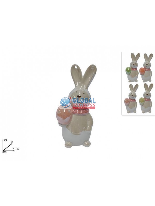 CONIGLIO C/UOVO PERLATO23cm