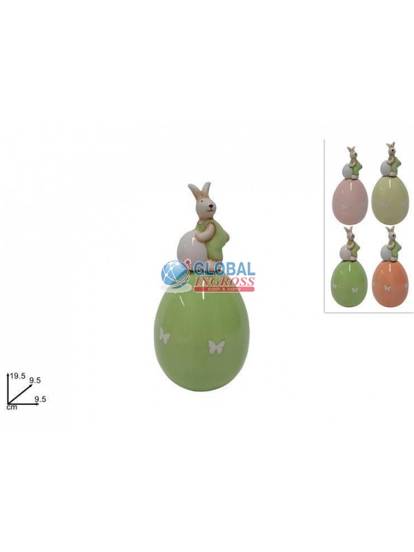 UOVO C/CONIGLIO CERAMICA 19cm