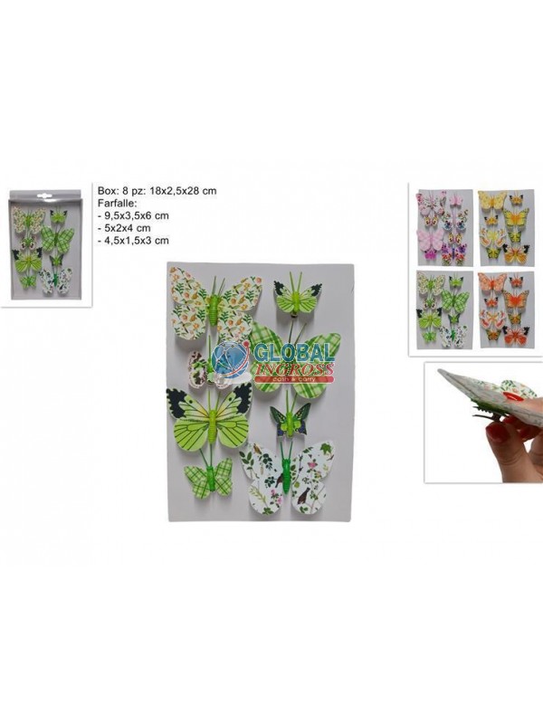 BOX 8 FARFALLE ASS. C/PINZETTA