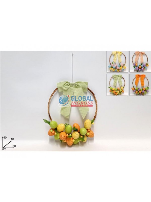 DIETROPORTA PASQUA C/UOVA E FIOCCO 30cm