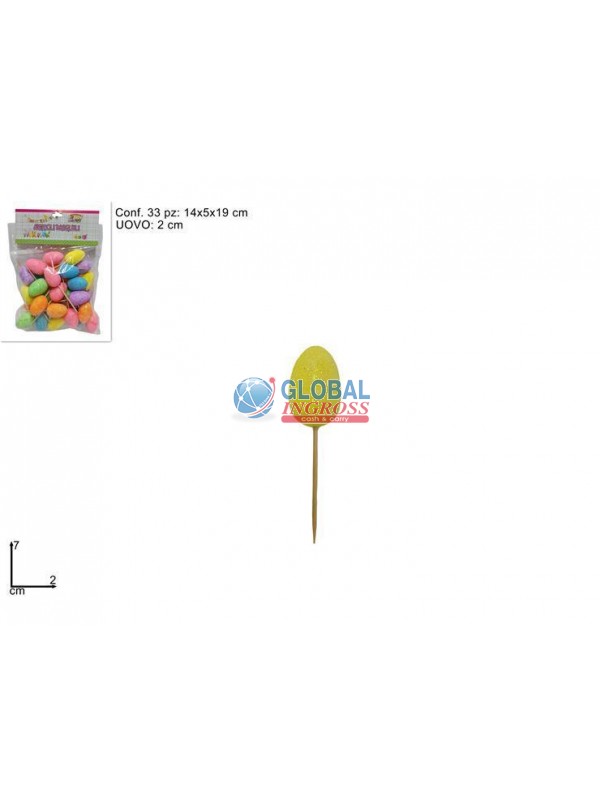 UOVA C/SPILLONE 3cm 33pz COLORATE