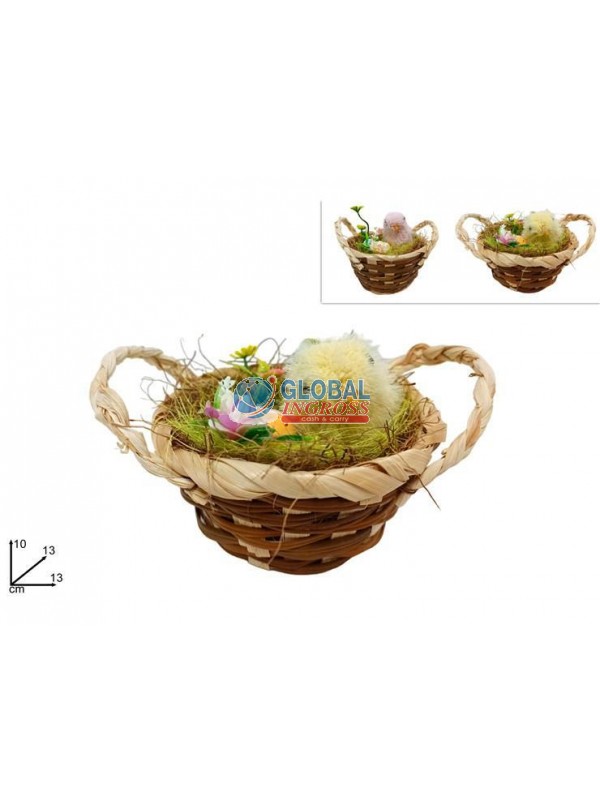 CESTINO C/NIDO PAGLIA 13cm