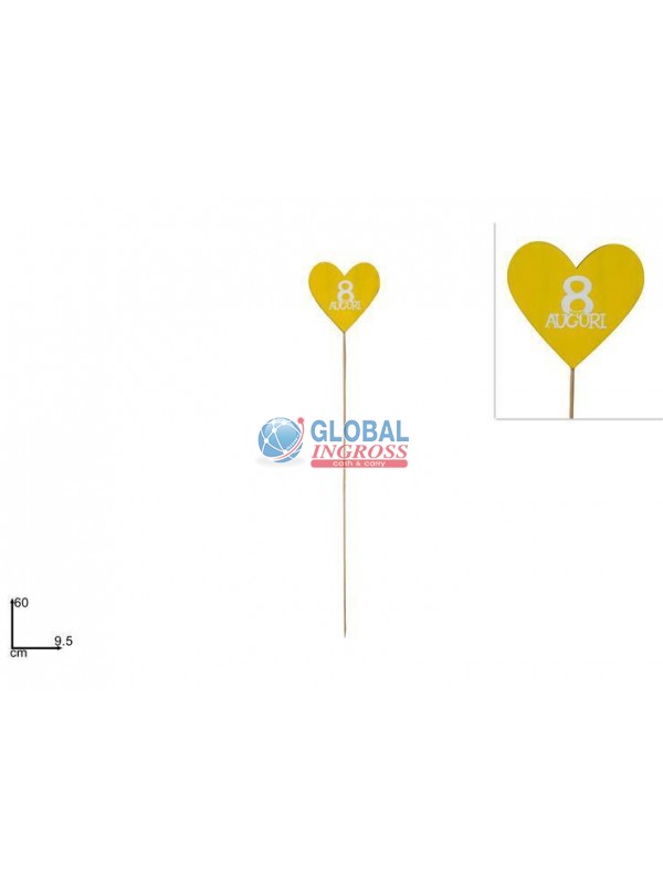 SPILLONE CUORE FESTA DELLA DONNA 9,5cm