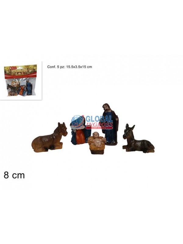 NATIVITA' 5pz 8cm PLASTICA