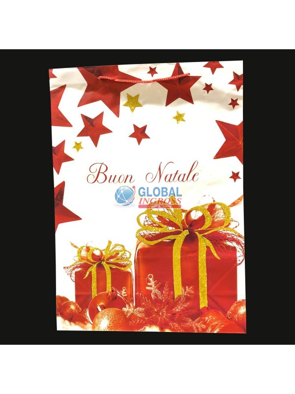SHOPPER NATALE ROSSA BUON NATALE -G- 60x44x17