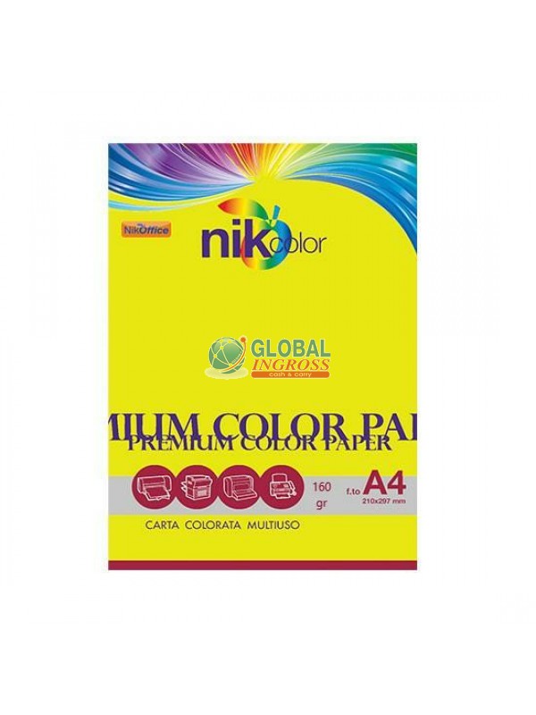 NIKCOLOR A4 160gr FLUO GIALLO