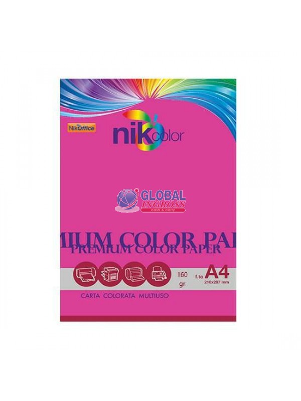 NIKCOLOR A4 160gr FLUO ROSA