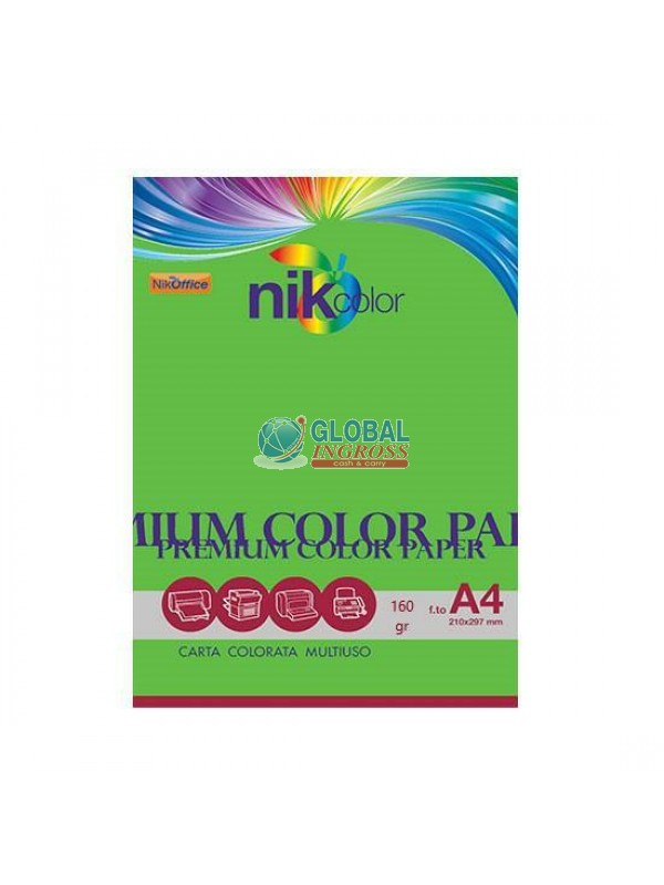 NIKCOLOR A4 160gr FLUO VERDE