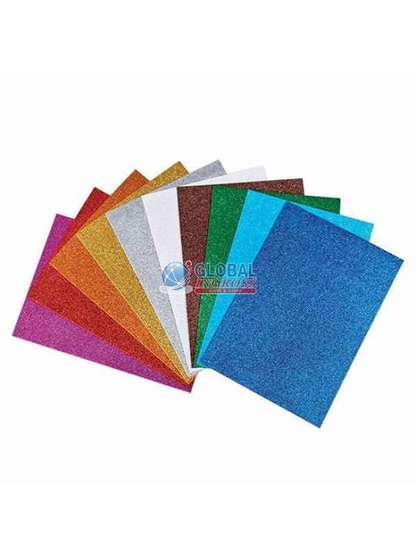 FOGLIO GOMMATO 40x60 GLITTER ROSSO