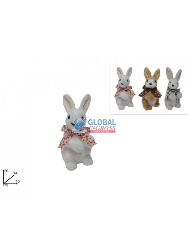CONIGLIO PELLICCIA 20cmC/FIOCCO