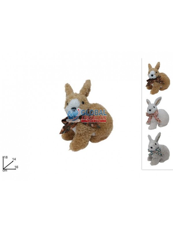 CONIGLIO PELLICCIA SEDUTO 18cm