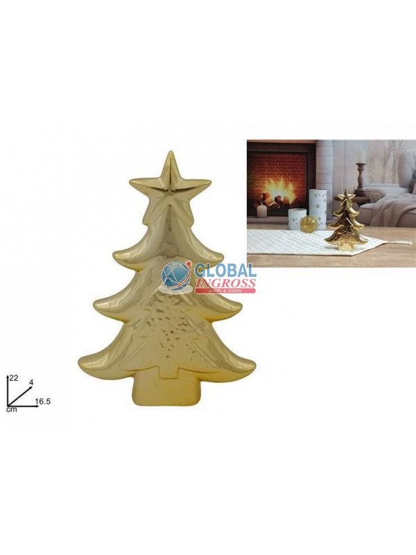 ALBERO CERAMICA 22cm C/STELLA ORO