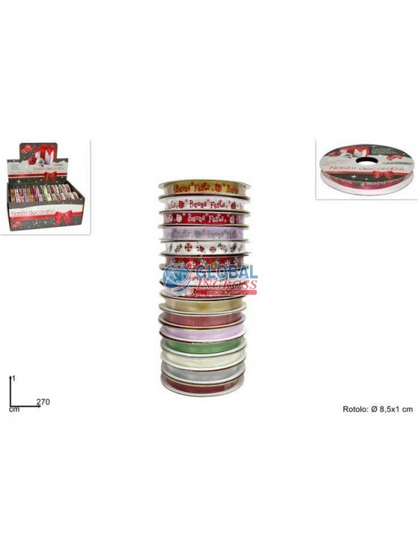 NASTRO NATALE/MONOCOLORE cm1x2,7mt ASS.