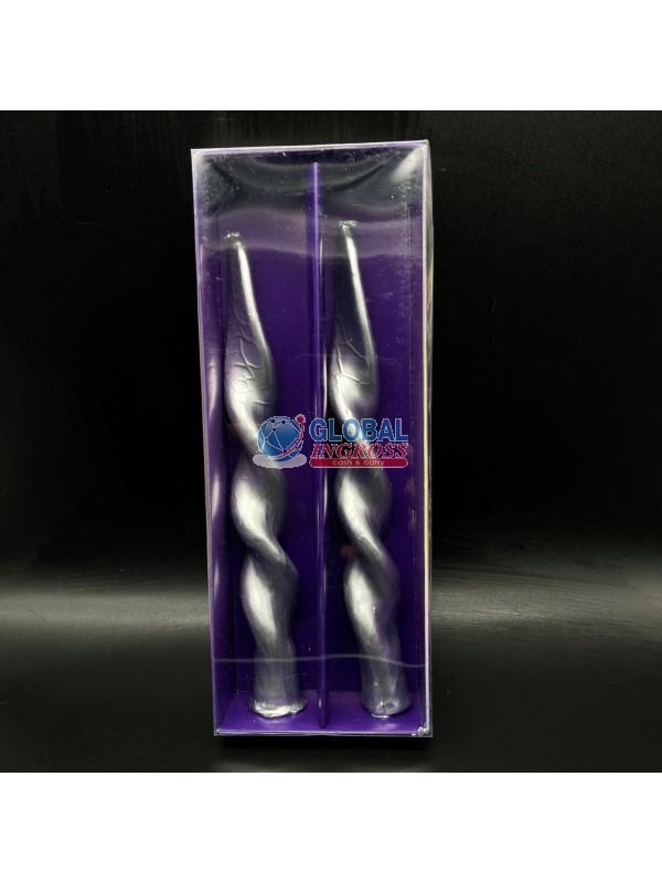 CANDELA TORCIGLIONE SILVER 23cm 2pz