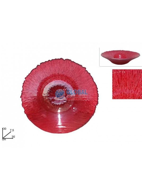 CENTROTAVOLA VETRO 30cmROSSO
