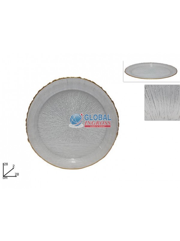 PIATTO VETRO TRASPARENTE 28cm