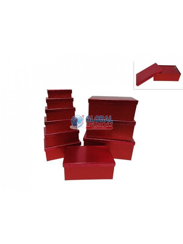 SCATOLA GLITTER ROSSA 31x20 H.13