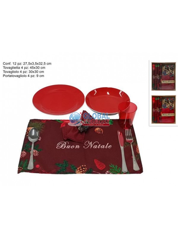 SET TAVOLA 12pz DEC.NATALE