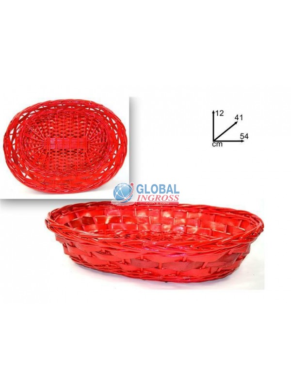 CESTA OVALE ROSSA 54cm