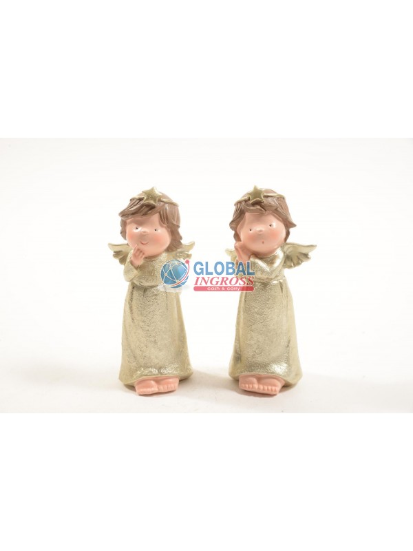 ANGELO IN PIEDI RESINA 17cm ASS. ORO