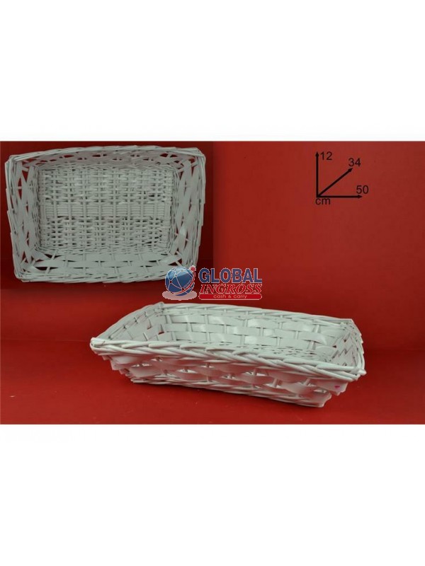 CESTA RETTANGOLARE 50x34 BIANCA