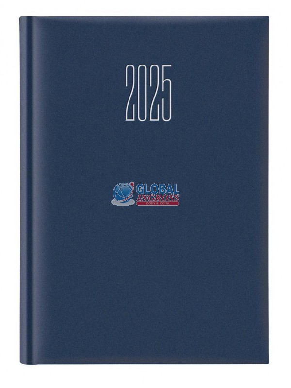 AGENDA 2025 A5 QUADRETTI GOMMATO BLU GIORNALIERA S/D