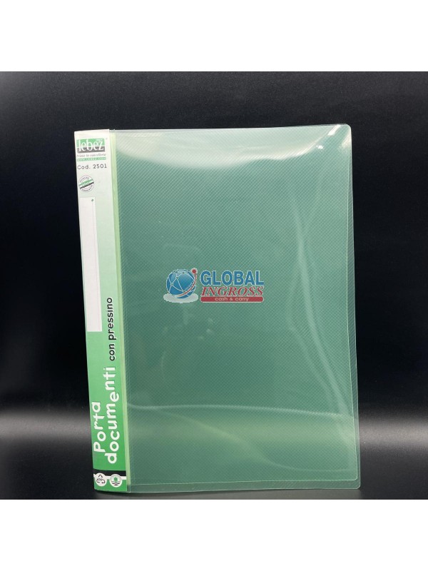 CARTELLINA RIGIDA C/PRESSINO VERDE.