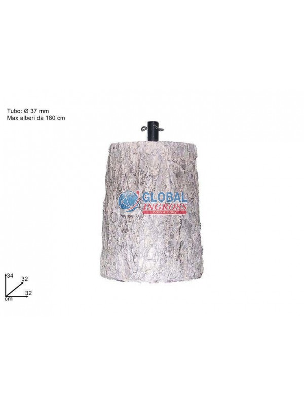 BASE TRONCO X ALBERO H.34 DIAM.32cm BIANCO VETRORESINA