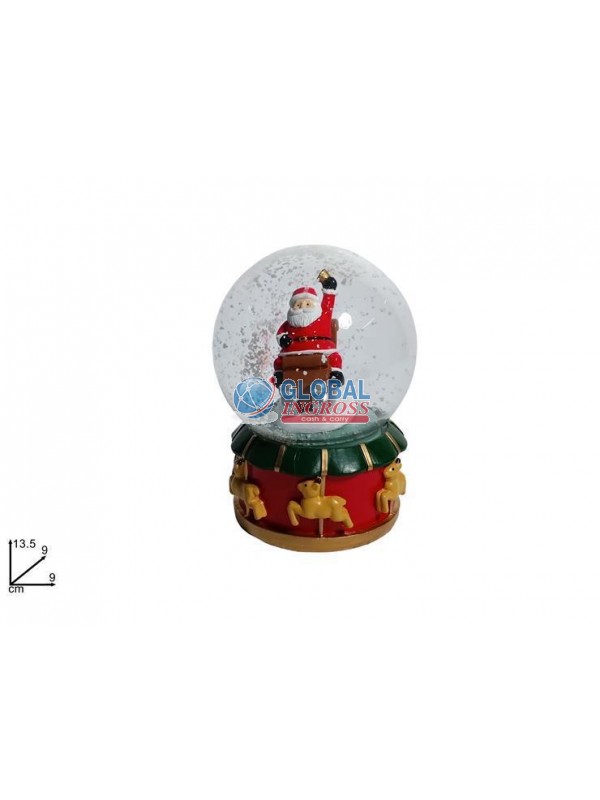 AMPOLLA NEVE CAROSELLO C/BABBO NATALE