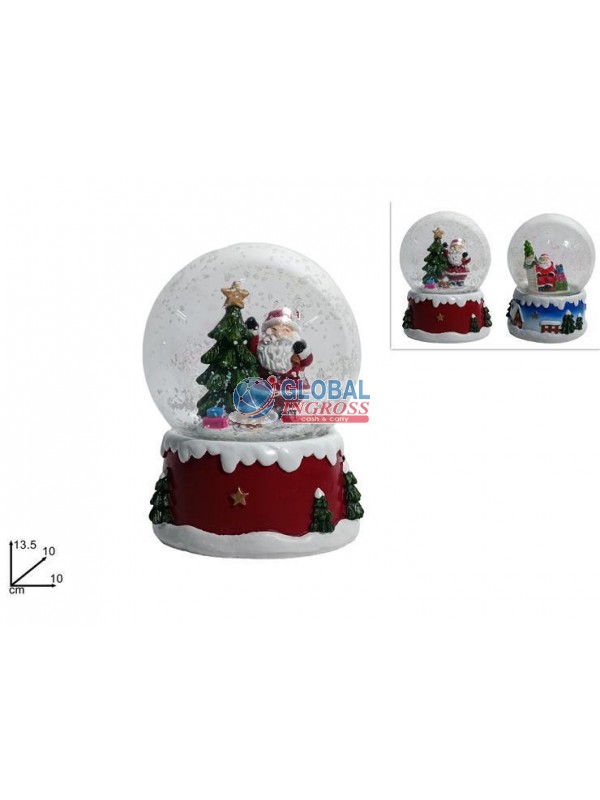 AMPOLLA NEVE C/BABBO NATALE 10cm ASS.