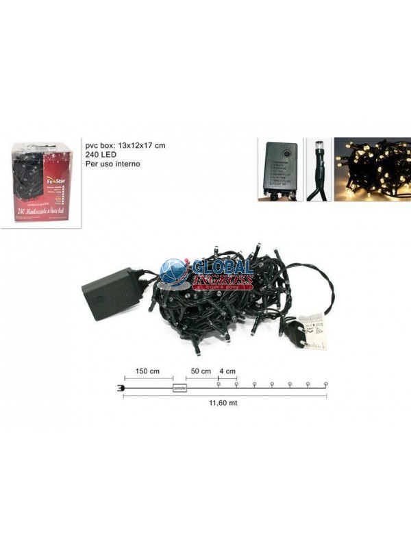 MINILUCCIOLE 240 LED BIANCO CALDO.