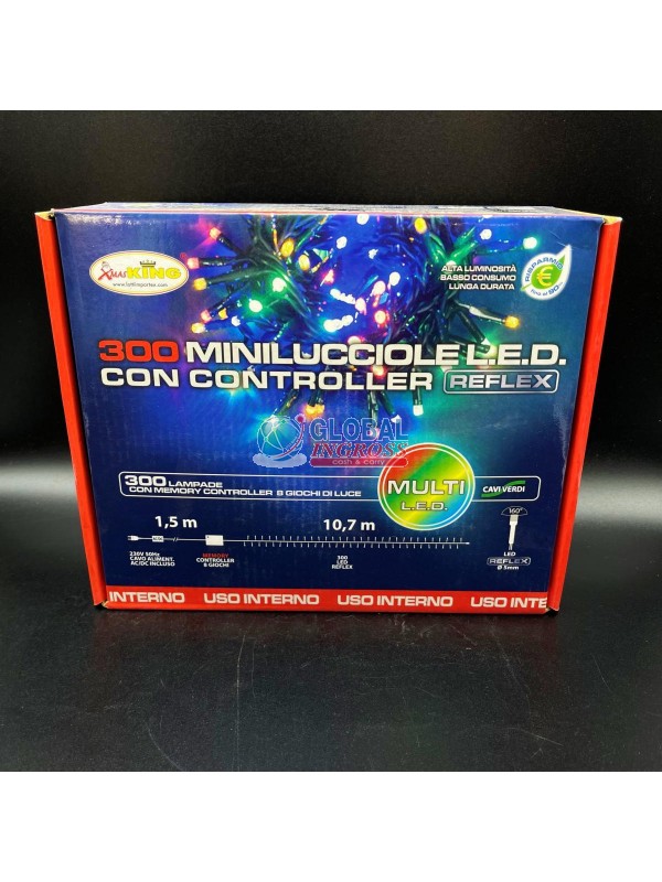 MINILUCCIOLE 300 LED MULTICOLOR INTERNO