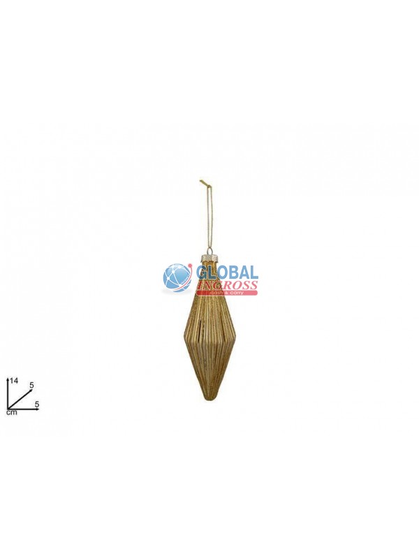 PALLA VETRO DIAMANTE ORO